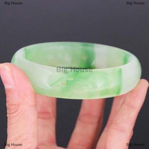 [COD] Big House กำไลข้อมือหยกแท้สีเขียวน้ำแข็งธรรมชาติสร้อยข้อมือหรูหราสำหรับผู้หญิงของขวัญแฟนสาว