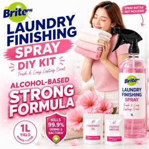 BritePH Laundry Finishing Spray DIY Kit 1L - Extra-strength Fragance Formula (Alcohol-based)