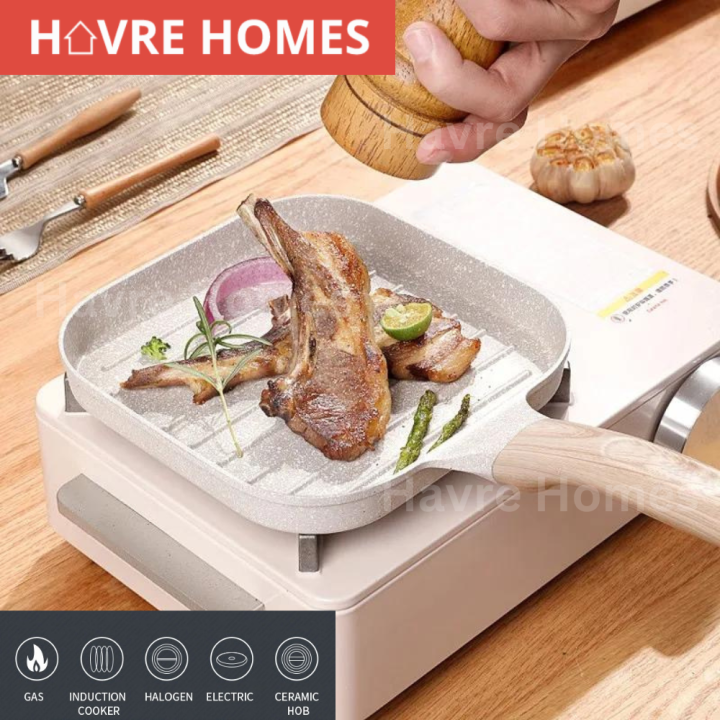 Havre Aluminum Non-Stick Granite Marble Mini Square Gridle Grill ...