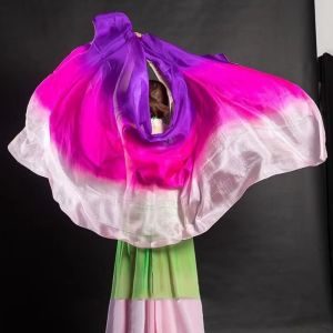 NAELIN Light Texture Belly Dance Veils 250cmx120cm Gradient Color Latin Belly Dance Shawls Costumes Accessories Dancing Shawl