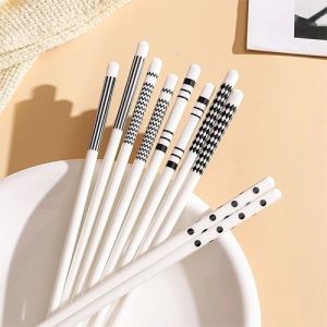 Hộp 5 Đôi Đũa Gốm Sứ Cao Cấp Sang Trọng Nhật Bản - Đũa Ăn Gia đình Kháng Khuẩn An Toàn