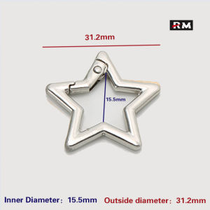 Five-Pointed Star Spring Ring Bag Pendant Buckle Decorative Hanging Buckle Bag Strap Chain Connecting Buckle Clothing Accessories Belt Ear Open Hook Buckle Toy Doll Gift Keychain