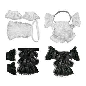 Colonial Jabot Set Lace Trim Ruffled Satin Necktie Collar with Wrist Cuffs Set Costume Accessory for Men Women Children