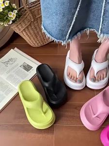 EVA Thick-Soled High-Heeled Flip-Flops For Women New Summer Indoor And Outdoor Non-Slip Beach Sandals For Women