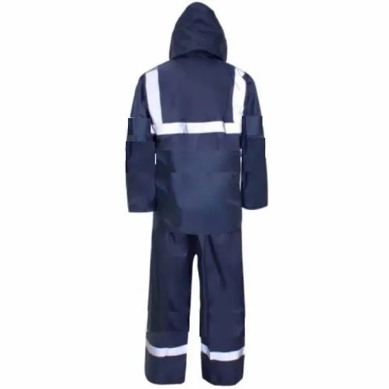 Heavy Duty Raincoat With Reflector Men Orange Green Rain Coat With