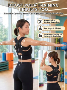 💪 Back Correction Belt For Gym/Adjustable Posture Corrector Belt/Fitness Shoulder Support/Elastic Back Correction Belt – Coach Recommended Professional Fitness Shoulder Correction Band
