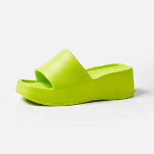 [Free Shipping] 6Cm Thick-Soled Slippers EVA Material Korean-Style WomenS Shoes One-Strap Sandals Wedge Heels