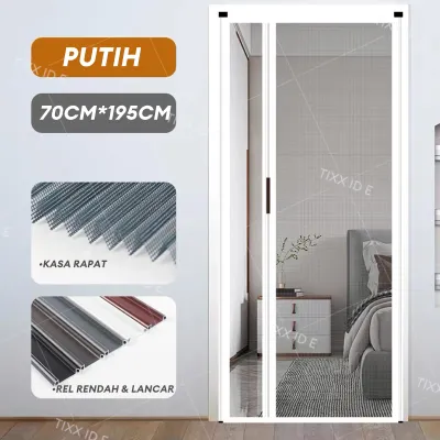 MH Pintu Nyamuk Lipat Aluminium/Pintu Lipat Magnetic Anti Nyamuk - Kualitas Terbaik Kuat & Anti Karat untuk Rumah dan Apartemen - Screen Door Lipat Awet dan Tahan Lama