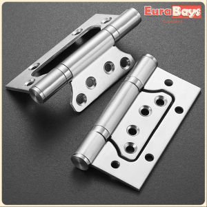 E.B. 2Pcs Stainless Steel Butterfly Door Hinges 4 Inches Silver