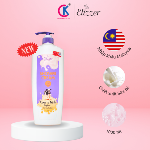 Sữa tắm dưỡng sáng da Elizzer chiết xuất sữa bò cấp ẩm sâu 1000ml