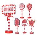 Stop Sign Decoration LED Santa Stop Here Tree Topper Desk Lamp LED Santa Stop Here Tree Topper Window Decorative Lights For Walkway here. 