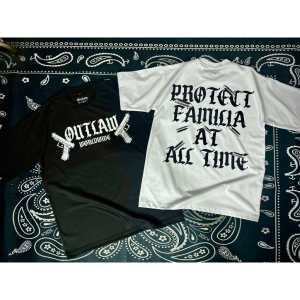 T Shirt For Men Casual Cotton Original Outlaw Protect Familia Oversized T-shirt Crew Neck