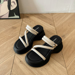 Fairy Style Thick-soled Versatile Sandals for Women To Wear Outside The Spring New Heightened Non-slip Comfortable Temperament Flip-flops