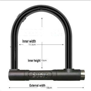C-Grade Motorcycle Electric Vehicle Double Glass Door Anti Theft Anti-Pry Thickened U-Shaped Lock