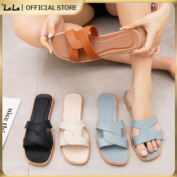 【LaLa】NEW LALA SHOES ITEM Bestseller Korean fashion Style flat slippers for  women (Standard size)