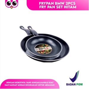 BMW FRYPAN SET ISI 2 PCS / FRY PAN SET NON STICK TEPLON WAJAN / TEFLON MASAK