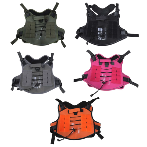 Dog Vest Water Resistant Oxford Fabric Pet Harness with Carry Handle Reflective Strips for Hiking and Training