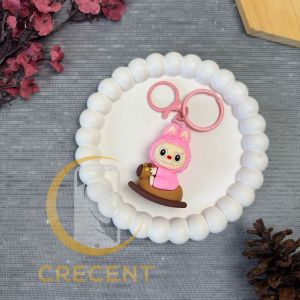 LABUBU VIRAL Gantungan Kunci Ganci + Mika Soft Cantolan Bening Konektor Klip Tali Bahan Silikon Karet Gantungan Gelang Strap HP Phone Charm Handphone Device Kamera Handmade Macaron Candy Lanyard Full Warna Korean Style Estetik Bracelet POPMART Labubu