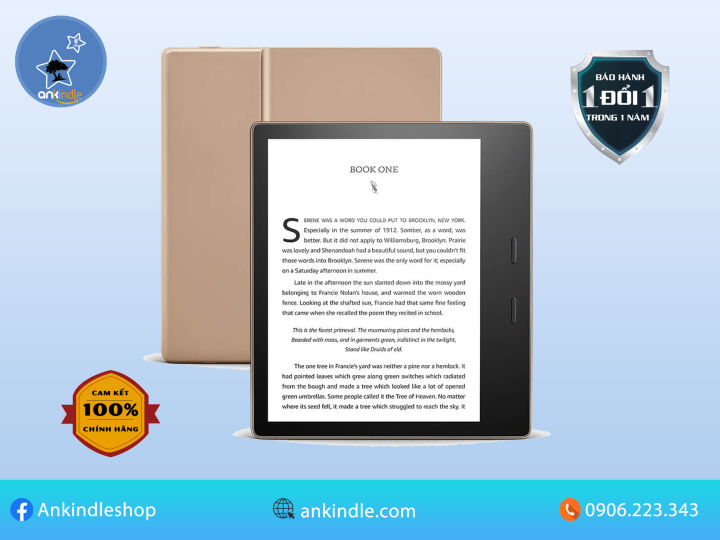 Máy đọc sách Kindle Oasis 3 10th màn hình 7” 300PPI Có đèn vàng warmlight, có phím bấm và chống nước