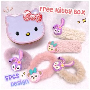 5pcs Stella Lou Rubber band Hair Clip Free Kitty Box Getah Klip Rambut Cantik Murah