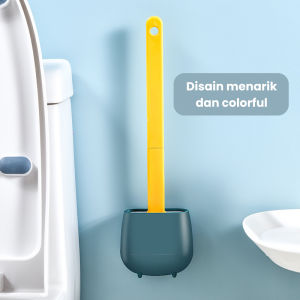 Mainland Brush Toilet Silicone Sikat WC Silikon Alat Pembersih Toilet Sikat Kloset FleksibelDengan Wadah/toilet brush silicone/sikat wc silikon/sikat kamar mandi/sikat wc dan kamar mandi HRD320