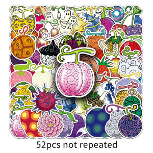 52PCS Funny Demonic Fruit Series Graffiti Stickers Creative DIY Luggage Notebook Decoration Waterproof Stickers