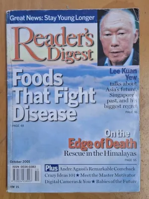 Majalah Terpakai/Used Magazine/二手书 - Reader’s Digest Oktober 2001 – Singapore Lee Kuan Yew 李光耀