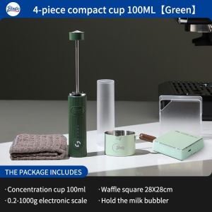BINCOO Espresso Coffee Scale with Milk Frother Espresso Tool Set Stainless Steel Italian-Style Ounce Cup Set