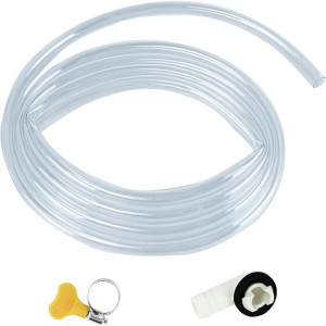 2 Assemblies Of 6 Foot Impermeable Refrigerating Structure Drain Hoses With Metal Fasteners And Elastomer Circlets For Effective Condensate Water Removal
