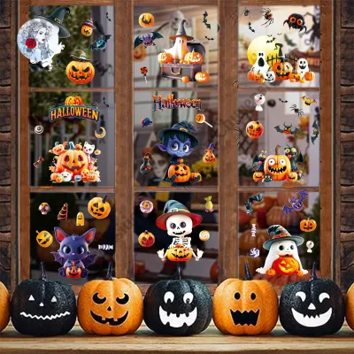 Decal HALLOWEEN - Hít tĩnh điện - Dơi Tím Trang Trí Cho Bé Halloween Dễ Thương (20*30cm*9 tấm)