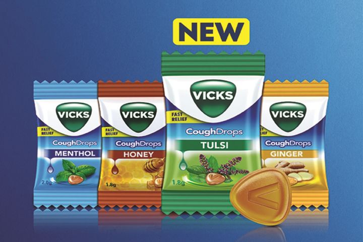 Vicks Cough Drops Candy Ginger Menthol Honey Tulsi 200pcjar Throat Relief Th 3141