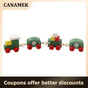 【 CANAMEK 】 1:12 Dollhouse Miniature Train Christmas Snowflake Small Train Model Carriages Toy Kids Pretend Play Toy Doll House Accessories