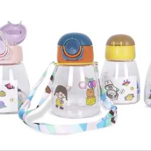 Botol Minum Anak Viral 300ML Botol Air Minum Anak Bayi Karakter Hewan Gelas Anak Balita Training Cup Baby Warna Pastel Botol Minum