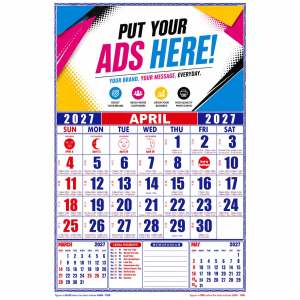 8.5 x 13 Personalized Wall Calendar 2027 | Custom Photo Business Calendar | Long Size Calendar for Home Office & Souvenir