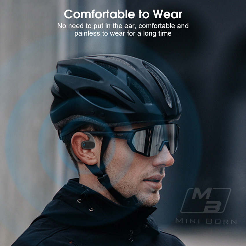 Mini Born TWS Bluetooth Earphone 5.0 căști cu conducție osoasă, cârlig pentru ureche, căști cu afișaj LED, căști non-intraauriculare, căști stereo HD, impermeabile, S_voghion.com
