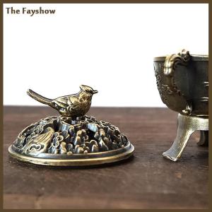 [The Fayshow] ที่จุดธูปรูปนกกางเขนนำโชคชามธูปดอกบัวพร้อมด้ามจับอุปกรณ์ฝึกสมาธิโยคะตกแต่งบ้านสไตล์โบราณ