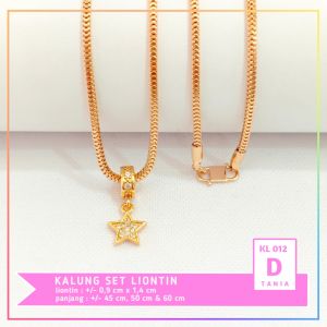 Nice Jewelry Kalung milano dewasa liontin permata lapis emas gold KL 012