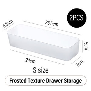 Frosted Drawer Storage PP Multi-purpose Organizer Drawer Desktop Storage Box Tableware Cosmetic Clothes Container S/M/L
