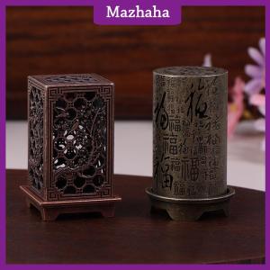 Mazhaha Alloy Censer Incense Holder Square Cylinder Vertical Incense Indoor Aromatherapy Home Ornament Chinese Inense s