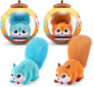 Pets Alive Scurryn Squirrel (Pink+Brown) 2 Pack by ZURU – Interactive RoboticToy Moving Squirrel with Realistic Movements and Sounds Ages 2+ Child Toddler
