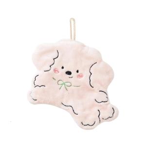 Quick Drying Corals Fleece Hand Towel with Cute Cartoon Dog Shape Cleaning Cloth Perfect for Kitchen Bathroom Cleaning