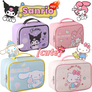 Hello kitty Kuromi My melody Cinnamoroll cute cartoon anime creative kawaii multifunctional large capacity portable makeup bag