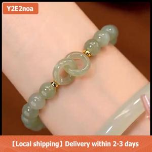 【Local shipping】 Lucky Bead Bracelet For Women Exquisite Chinese Style Heart Buckle Bracelet Bangle Fashion Jewelry Accessories Gift