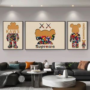 40*60cm*2+60*80cmkaws 1เซ็ท3รูป รูปภาพติดผนัง ภาพวาดตกแต่งบ้าน พร้อมกรอบ ภาพติดผนัง รูปติดผนัง ภาพแต่งบ้าน