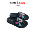 MCC PROJECT Dino Rooaarr Black White Premium Slides Sandal Anak Slip On. 