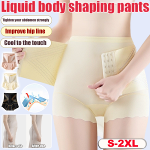 Adjustable Ice Silk Shaping Abdomen Pants Womens Slim Highwaist Pants With Adjustable Waistband Postpartum Body Pants
