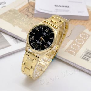 นาฬิกา ข้อมือแฟชั่น คู่รัก สายเลทสีทอง แถมฟรีพร้อมกล่อง สายตัดได้