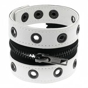 SQMETR Điểm nhấn bằng đinh tán Dây đeo cổ tay bằng da Da Chi tiết khóa Vòng tay phong cách Punk Dây trang trí Vòng tay Gothic