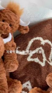 Nổi Tiếng Trên Mạng jellycat Thú nhồi bông bò cao nguyên lông xù xoăn sóng siêu mềm mại mô phỏng quà tặng