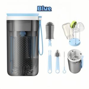Baby Bottle Cleaner Brush Set 6 in 1 Portable Silicone Brush and Drying Rack for Travel-152c4c8b